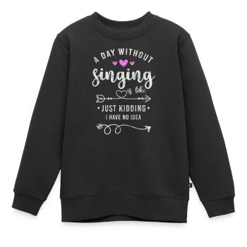 Chanteuse Melody Chant - Sweat Premium enfant bio - noir - Devant - AI Model Kid Female (0cm)