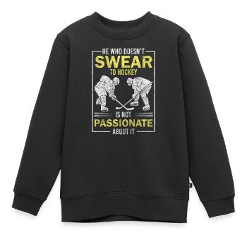 Hockey Puck Mannschaft - Kinder Premium Organic Sweatshirt - Schwarz - Vorne - AI Model Kid Female (0cm)