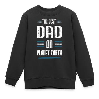 Meilleur papa disant papa papa - Sweat Premium enfant bio - noir - Devant - AI Model Kid Female (0cm)