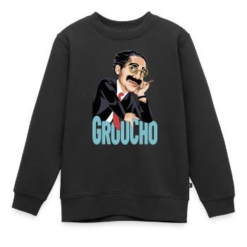 GROUCHO Der große Komiker des zwanzigsten Jahrhunderts - Kinder Premium Organic Sweatshirt - Schwarz - Vorne - AI Model Kid Female (0cm)