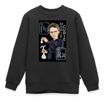 Marie Curie - Kinder Premium Organic Sweatshirt - Schwarz - Vorne - AI Model Kid Female (0cm)