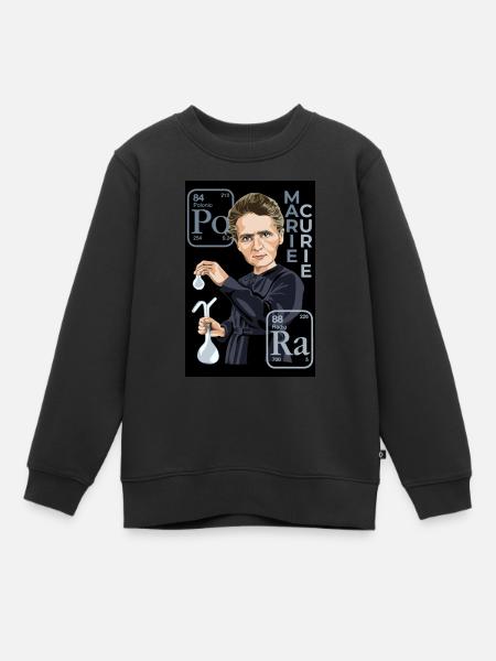 Marie Curie - Sweat Premium enfant bio - noir