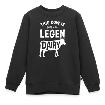 Kuh Landwirt Muh Tierliebe - Kinder Premium Organic Sweatshirt - Schwarz - Vorne - AI Model Kid Female (0cm)