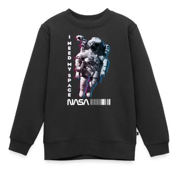 NASA Astronaute Avec Phrase Drôle I Need My Space - Sweat Premium enfant bio - noir - Devant - AI Model Kid Female (0cm)
