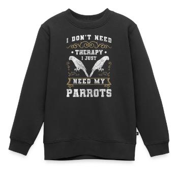 Oiseaux Plumage Perroquet Gris Exotique - Sweat Premium enfant bio - noir - Devant - AI Model Kid Female (0cm)