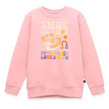 Les amateurs de chaussures adorent frapper - Sweat Premium enfant bio - rose - Devant - AI Model Kid Female (0cm)