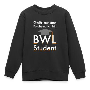 BWL Student Bachelor Geschenk - Kinder Premium Organic Sweatshirt - Schwarz - Vorne - AI Model Kid Female (0cm)