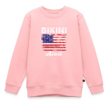 Bikini Atoll Flagge Distressed Bikini Flagge - Kinder Premium Organic Sweatshirt - Rosa - Vorne - AI Model Kid Female (0cm)