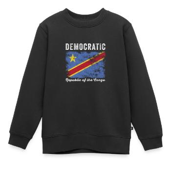 Flagge der Demokratischen Republik Kongo - Kinder Premium Organic Sweatshirt - Schwarz - Vorne - AI Model Kid Female (0cm)