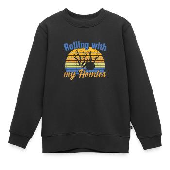 Rouler avec mes Homies / Bowling - Sweat Premium enfant bio - noir - Devant - AI Model Kid Female (0cm)