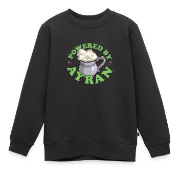 Ayran Gericht Türkei National Türkisch Döner - Kinder Premium Organic Sweatshirt - Schwarz - Vorne - AI Model Kid Female (0cm)