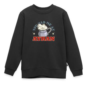 Getränk Türkisch National Ayran Türkei Joghurt - Kinder Premium Organic Sweatshirt - Schwarz - Vorne - AI Model Kid Female (0cm)