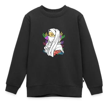 Musulman Islam Musulman Musulman Aïd Moubarak - Sweat Premium enfant bio - noir - Devant - AI Model Kid Female (0cm)