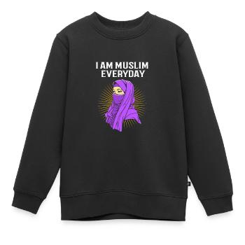 Musulman Islam Musulman Musulman Aïd Moubarak - Sweat Premium enfant bio - noir - Devant - AI Model Kid Female (0cm)