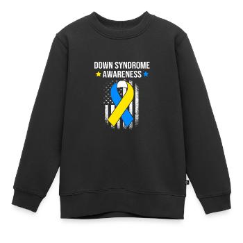 Down Syndrom - Kinder Premium Organic Sweatshirt - Schwarz - Vorne - AI Model Kid Female (0cm)