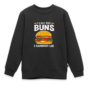 Cheeseburger - Kinder Premium Organic Sweatshirt - Schwarz - Vorne - AI Model Kid Female (0cm)