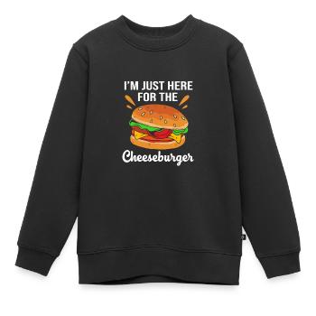 Cheeseburger Burger - Kinder Premium Organic Sweatshirt - Schwarz - Vorne - AI Model Kid Female (0cm)