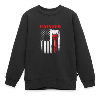 Peintre - Sweat Premium enfant bio - noir - Devant - AI Model Kid Female (0cm)