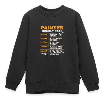 Maler - Kinder Premium Organic Sweatshirt - Schwarz - Vorne - AI Model Kid Female (0cm)