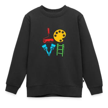 Maler - Kinder Premium Organic Sweatshirt - Schwarz - Vorne - AI Model Kid Female (0cm)