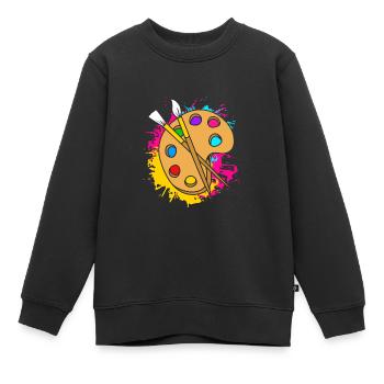 Maler - Kinder Premium Organic Sweatshirt - Schwarz - Vorne - AI Model Kid Female (0cm)