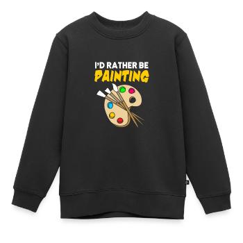 Maler - Kinder Premium Organic Sweatshirt - Schwarz - Vorne - AI Model Kid Female (0cm)