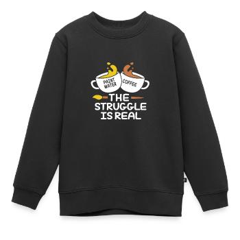 Maler - Kinder Premium Organic Sweatshirt - Schwarz - Vorne - AI Model Kid Female (0cm)