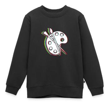 Maler - Kinder Premium Organic Sweatshirt - Schwarz - Vorne - AI Model Kid Female (0cm)