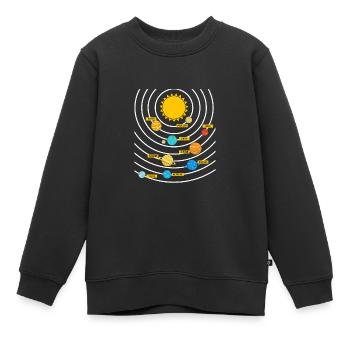 Universe Solar System - Kids Premium Organic Sweatshirt - black - Front - AI Model Kid Female (0cm)