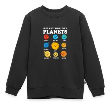 Sonnensystem Universum - Kinder Premium Organic Sweatshirt - Schwarz - Vorne - AI Model Kid Female (0cm)