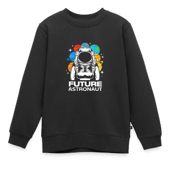 Universe Solar System - Kids Premium Organic Sweatshirt - black - Front - AI Model Kid Female (0cm)