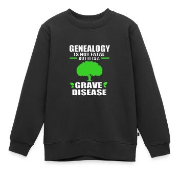 Généalogie de l’arbre généalogique - Sweat Premium enfant bio - noir - Devant - AI Model Kid Female (0cm)