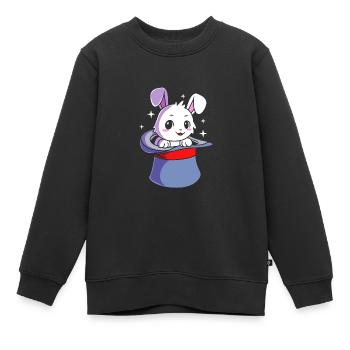 Zauberer Magie Magier Hase - Kinder Premium Organic Sweatshirt - Schwarz - Vorne - AI Model Kid Female (0cm)