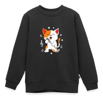 Karaoké - Sweat Premium enfant bio - noir - Devant - AI Model Kid Female (0cm)