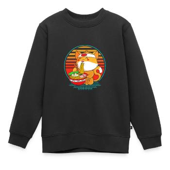 Maneki Neko Japan Glücksbringer - Kinder Premium Organic Sweatshirt - Schwarz - Vorne - AI Model Kid Female (0cm)