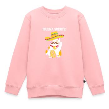 Porte-bonheur Maneki Neko Japon - Sweat Premium enfant bio - rose - Devant - AI Model Kid Female (0cm)