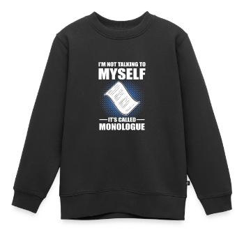 Theater - Kinder Premium Organic Sweatshirt - Schwarz - Vorne - AI Model Kid Female (0cm)