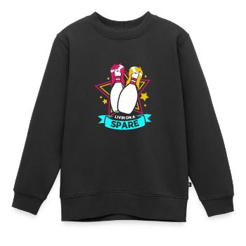 Bowling Bowler Bowling Skittles Boule de bowling - Sweat Premium enfant bio - noir - Devant - AI Model Kid Female (0cm)