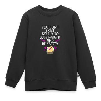 Positivité corporelle - Sweat Premium enfant bio - noir - Devant - AI Model Kid Female (0cm)