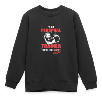 Fitness Fitnesstrainer Fitnessstudio - Kinder Premium Organic Sweatshirt - Schwarz - Vorne - AI Model Kid Female (0cm)