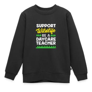 Garderie Éducateur Éducateur - Sweat Premium enfant bio - noir - Devant - AI Model Kid Female (0cm)
