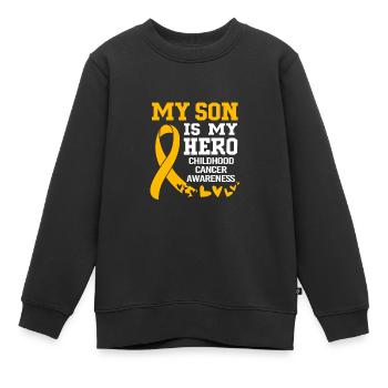 Krebs Kind Krebs-Überlebender - Kinder Premium Organic Sweatshirt - Schwarz - Vorne - AI Model Kid Female (0cm)