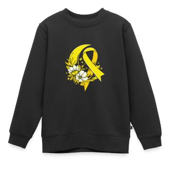 Krebs Kind Krebs-Überlebender - Kinder Premium Organic Sweatshirt - Schwarz - Vorne - AI Model Kid Female (0cm)