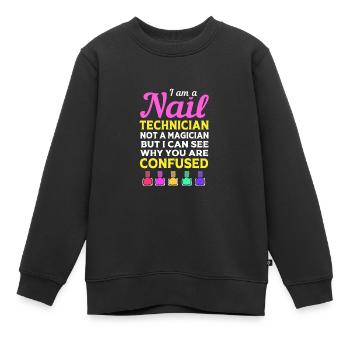 Créatrice d'ongles, esthéticienne, cosmétique pour les ongles - Sweat Premium enfant bio - noir - Devant - AI Model Kid Female (0cm)