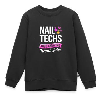 Créatrice d'ongles, esthéticienne, cosmétique pour les ongles - Sweat Premium enfant bio - noir - Devant - AI Model Kid Female (0cm)