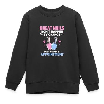 Créatrice d'ongles, esthéticienne, cosmétique pour les ongles - Sweat Premium enfant bio - noir - Devant - AI Model Kid Female (0cm)