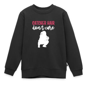 Softball Softball-Spieler - Kinder Premium Organic Sweatshirt - Schwarz - Vorne - AI Model Kid Female (0cm)