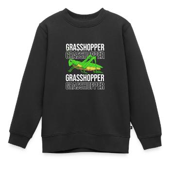 Grashüpfer Heuschrecke - Kinder Premium Organic Sweatshirt - Schwarz - Vorne - AI Model Kid Female (0cm)