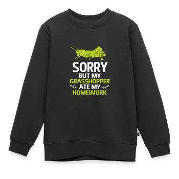 Grashüpfer Heuschrecke - Kinder Premium Organic Sweatshirt - Schwarz - Vorne - AI Model Kid Female (0cm)