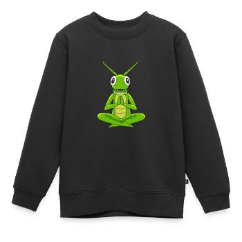 Grashüpfer Heuschrecke - Kinder Premium Organic Sweatshirt - Schwarz - Vorne - AI Model Kid Female (0cm)